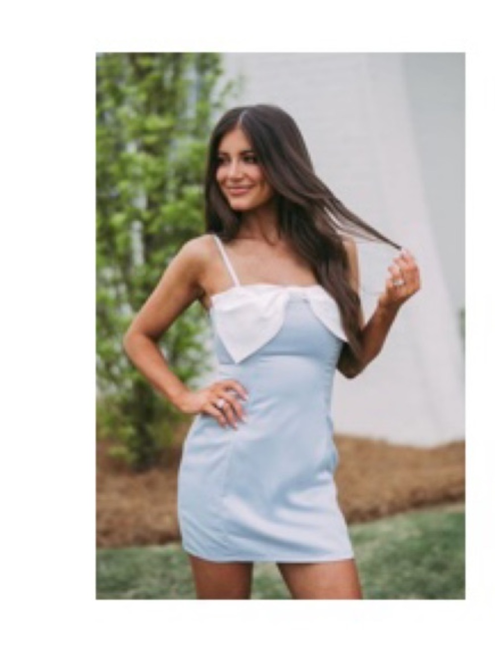 NWT These Three Powder Blue Bow Dress